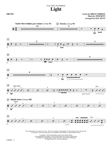 Light (from Next to Normal) (arr. Mac Huff) - Drums