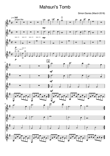 Mahsuri's Tomb (for Guitar Ensemble)