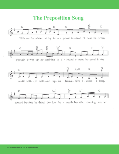 The Preposition Song