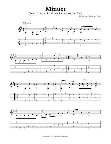 Minuet (from Suite in G Major for Recorder Trio)