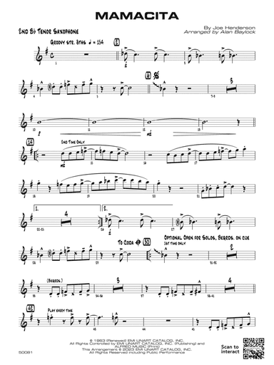 Mamacita: 2nd B-flat Tenor Saxophone