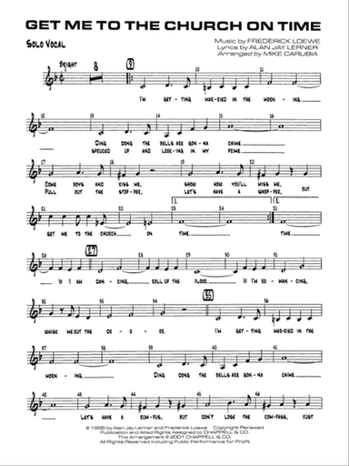 Get Me to the Church on Time: Vocal Solo