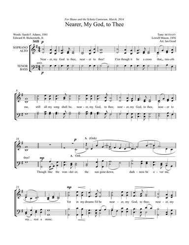 Nearer, My God, to Thee (SATB)