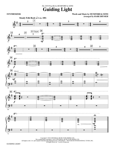 Guiding Light (arr. Mark Brymer) - Synthesizer