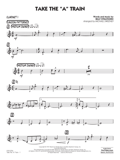 Take the "A" Train (arr. Michael Sweeney) - Bb Clarinet 1