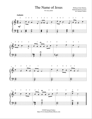 The Name of Jesus - for easy piano