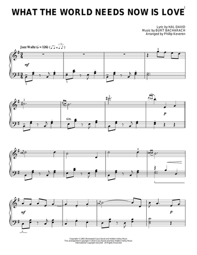 What The World Needs Now Is Love (arr. Phillip Keveren)