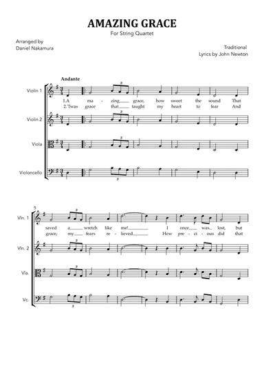 Amazing Grace (for String Quartet)