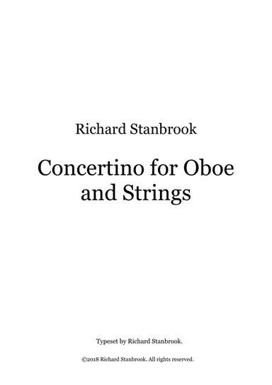 Concertino for Oboe and Strings