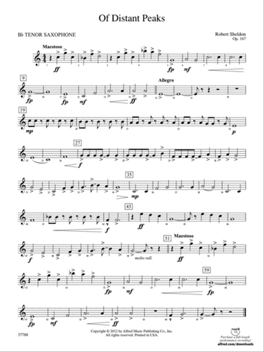 Of Distant Peaks: B-flat Tenor Saxophone