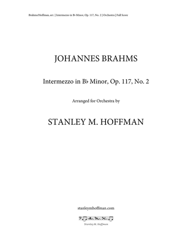 Intermezzo in B-flat Minor, Op. 117, No. 2