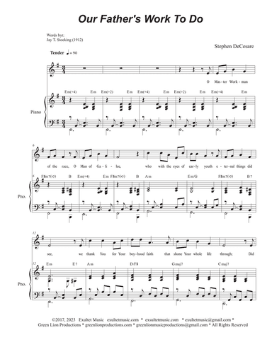 Our Father's Work To Do (Vocal solo)