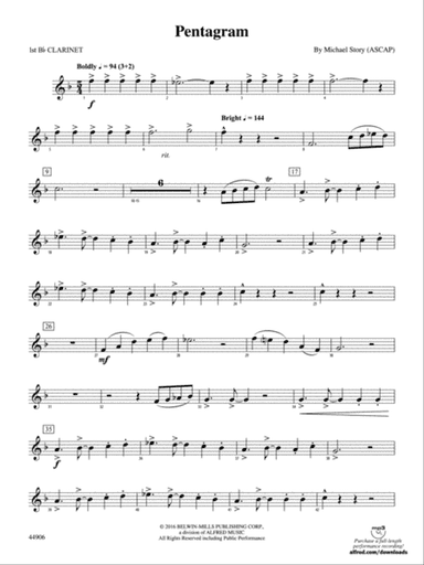Pentagram: 1st B-flat Clarinet