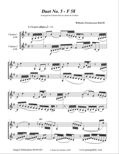 WF Bach: Duet No. 5 for Clarinet Duo