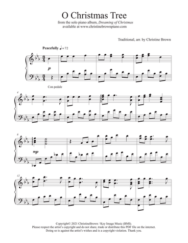 O Christmas Tree, piano solo