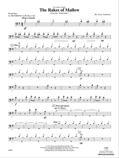 The Rakes of Mallow (from the Irish Suite): (wp) 1st B-flat Trombone B.C.