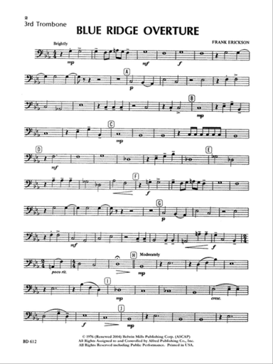 Blue Ridge Overture: 3rd Trombone