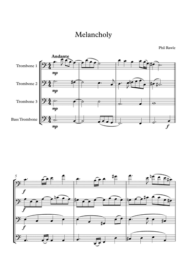Melancholy - Trombone Quartet