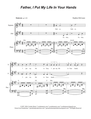 Father, I Put My Life In Your Hands (Duet for Soprano and Alto solo)