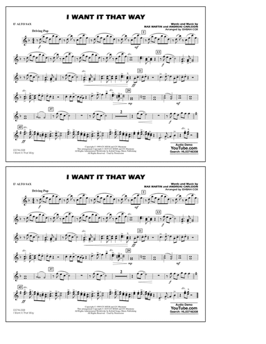 I Want It That Way (arr. Ishbah Cox) - Eb Alto Sax