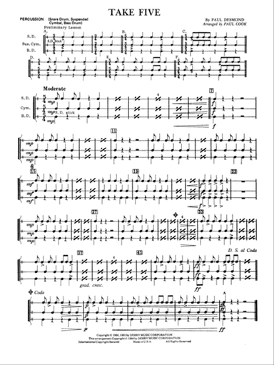 Take Five: 1st Percussion