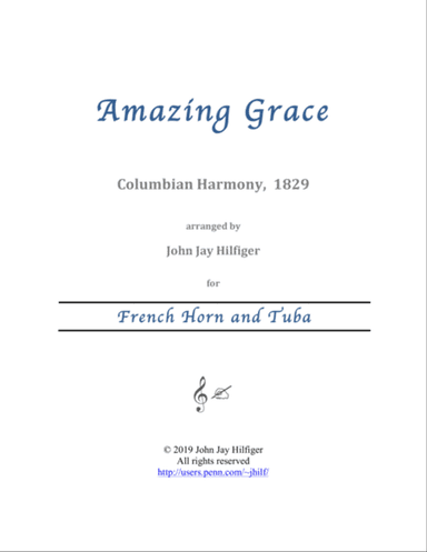 Amazing Grace for French Horn and Tuba