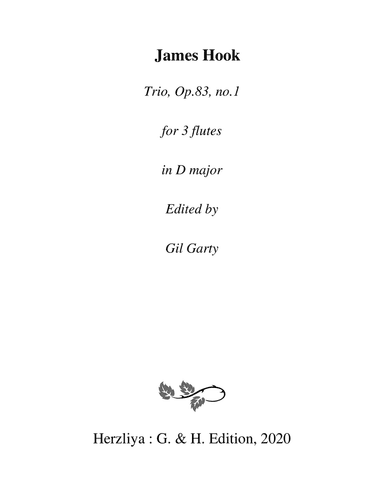 Trio, 3 flutes, Op.83, no.1 in D major