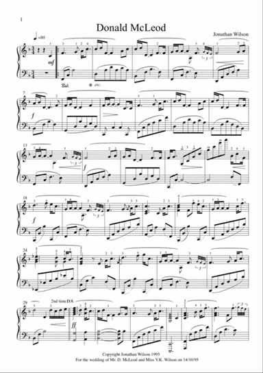 Donald McLeod of Furlongs - Piano Solo