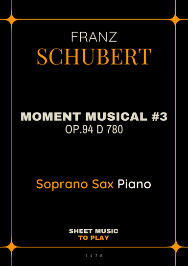 Moment Musical No.3, Op.94 - Soprano Sax and Piano (Full Score and Parts)