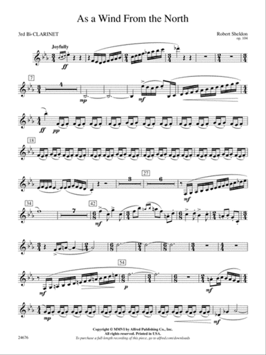As a Wind from the North: 3rd B-flat Clarinet