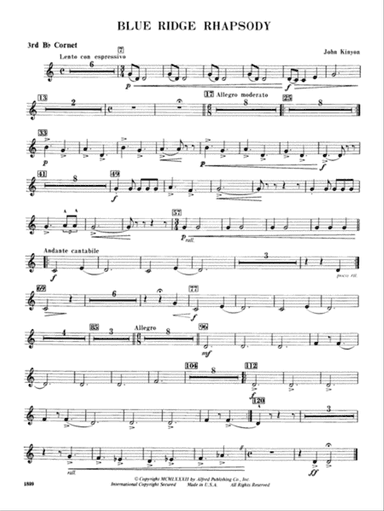 Blue Ridge Rhapsody: 3rd B-flat Cornet