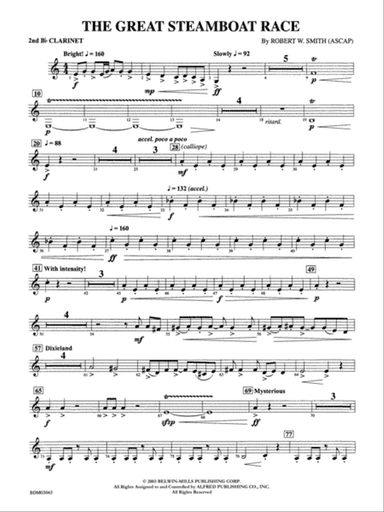 The Great Steamboat Race: 2nd B-flat Clarinet