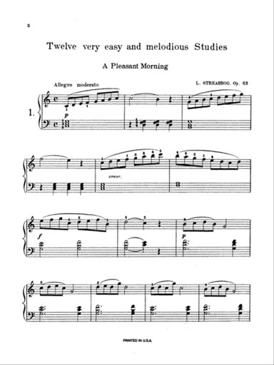 Streabbog: Twelve Very Easy and Melodious Studies, Op. 63