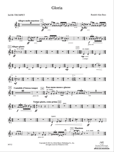 Gloria: 3rd B-flat Trumpet