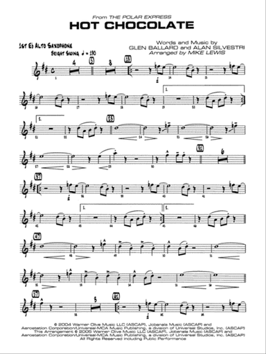 Hot Chocolate (from The Polar Express): E-flat Alto Saxophone