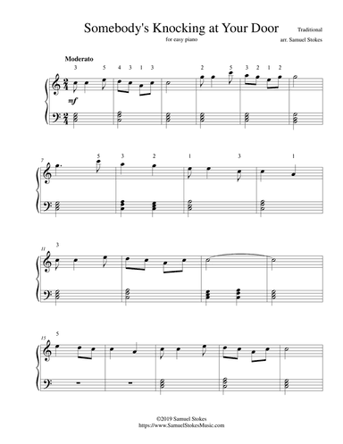 Somebody's Knocking at Your Door - for easy piano