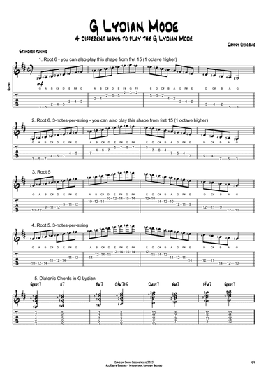 G Lydian Mode (4 Ways to Play)