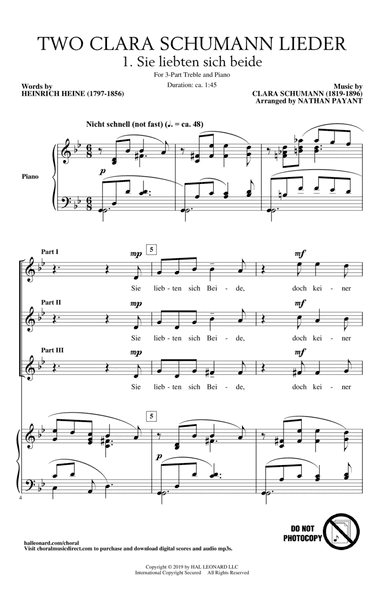 Two Clara Schumann Lieder (arr. Nathan Payant)