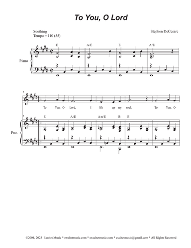 To You, O Lord (Unison choir)