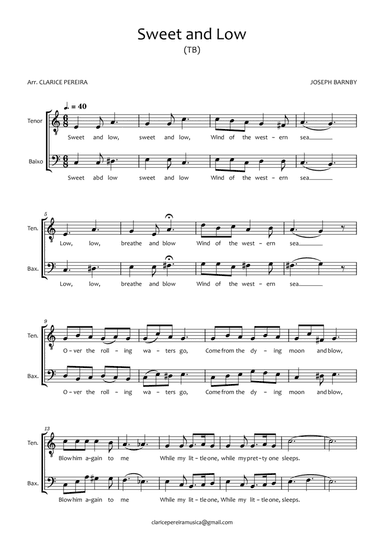 Sweet and Low - TENOR and BASS