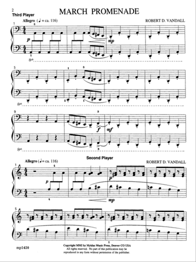 March Promenade - Piano Trio (1 Piano, 6 Hands)