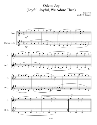 Ode to Joy (Flute and Clarinet Duet)