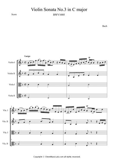 Violin Sonata No. 3 in C Major, BWV 1005 3. Largo