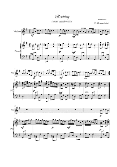 Rocking. Violin and piano