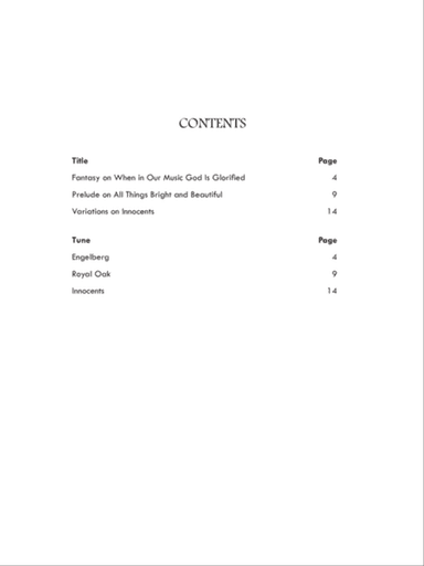 When In Our Music Three Hymn Settings for Organ (Downloadable)