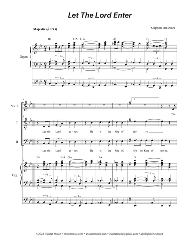 Let The Lord Enter (Duet for Tenor and Bass solo)