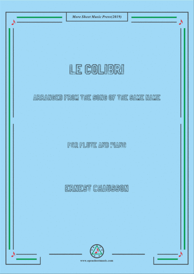 Chausson-Le colibri, for Flute and Piano