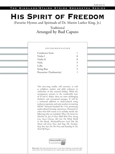 His Spirit of Freedom (Favorite Hymns and Spirituals of Dr. Martin Luther King, Jr.): Score