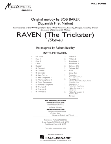 Raven (The Trickster) (arr. Robert Buckley) - Conductor Score (Full Score)