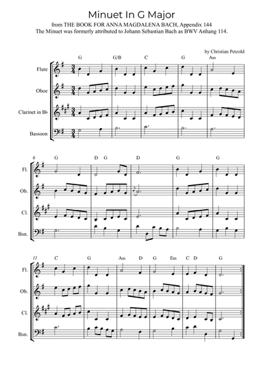 Minuet In G Major (with chords)